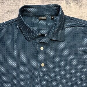 FootJoy Polo Shirt Men XL Blue Diamond Geometric Golf Travel Performance Stretch